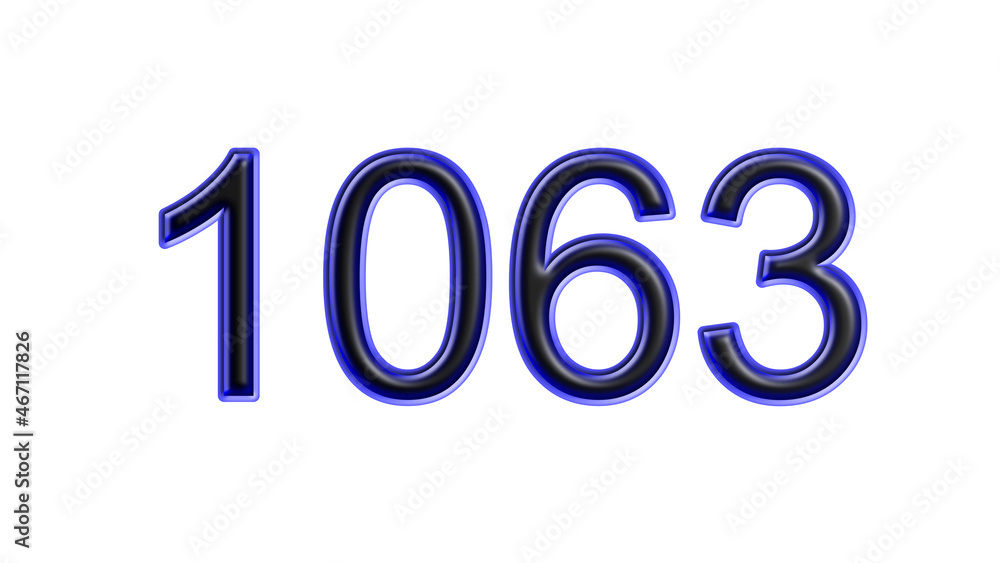 blue 1063 number 3d effect white background blue 1063 number 3d effect white background