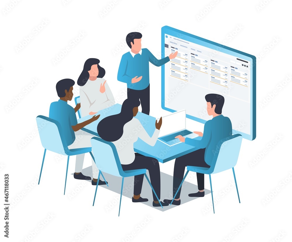 The team is in a meeting and discussion The team is in a meeting and discussion
