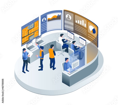 The team works in the control center