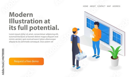 The man is calling the handyman to fix the house