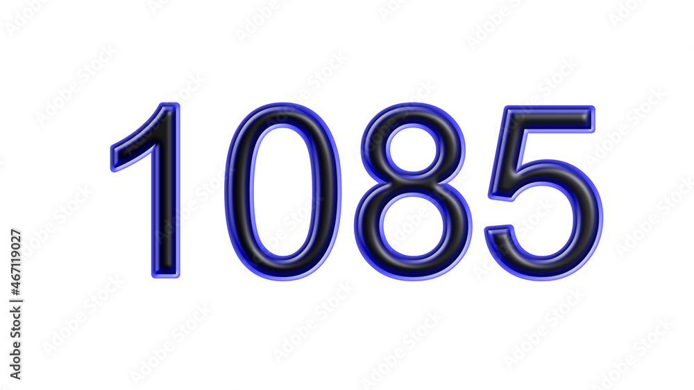 blue 1085 number 3d effect white background blue 1085 number 3d effect white background