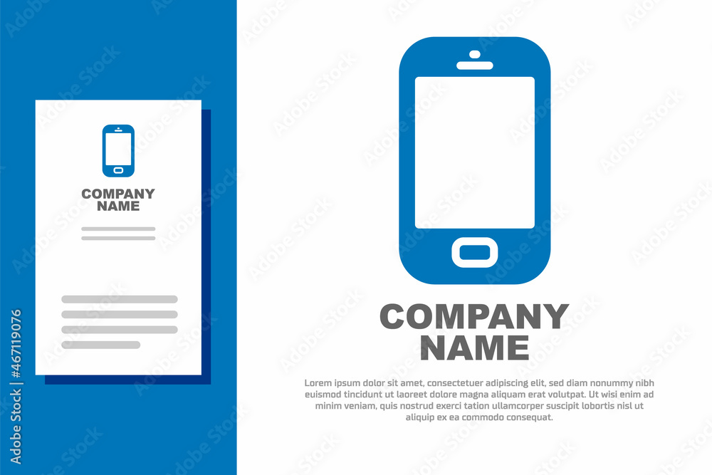 Blue Smartphone, mobile phone icon isolated on white background. Logo design template element. Vector Blue Smartphone, mobile phone icon isolated on white background. Logo design template element. Vector