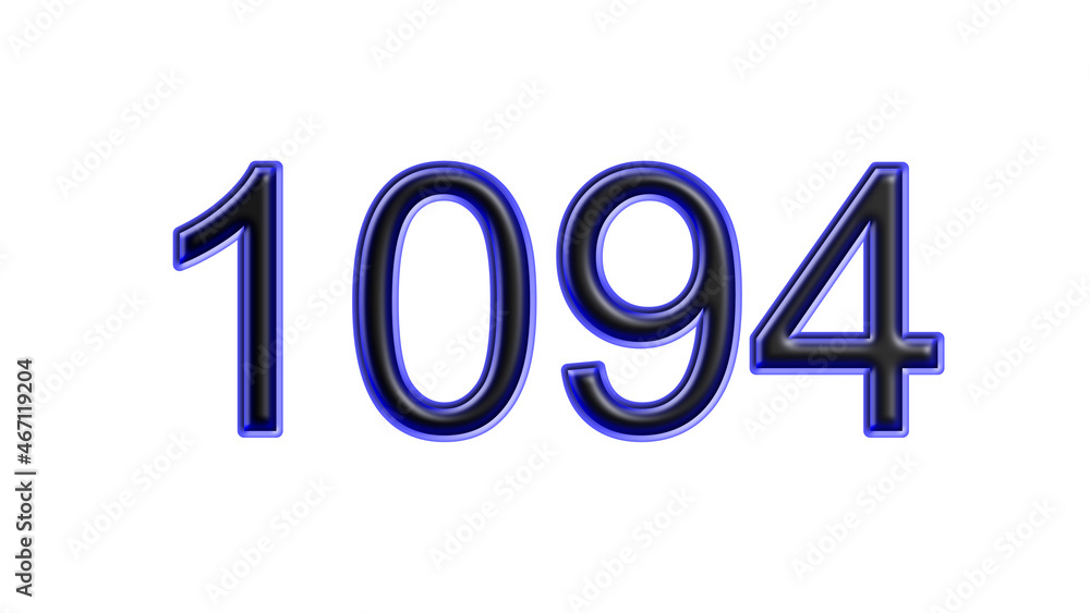 blue 1094 number 3d effect white background blue 1094 number 3d effect white background