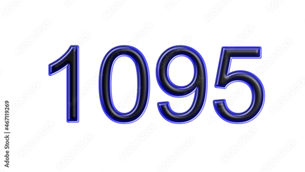 blue 1095 number 3d effect white background blue 1095 number 3d effect white background