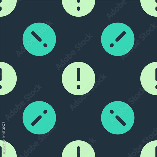Green and beige Speech bubble and Exclamation icon isolated seamless pattern on blue background. FAQ sign. Copy files  chat speech bubble and chart. Vector