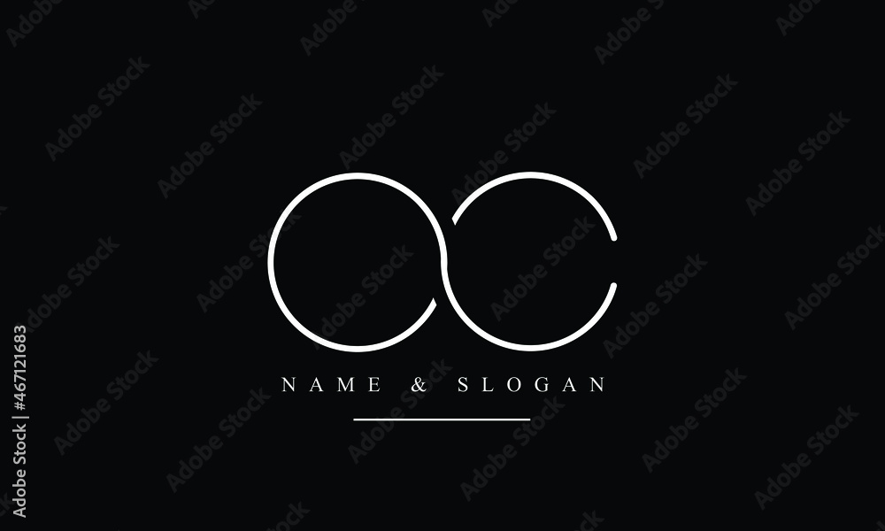 OC, CO, O, C abstract letters logo monogram - obrazy, fototapety, plakaty 