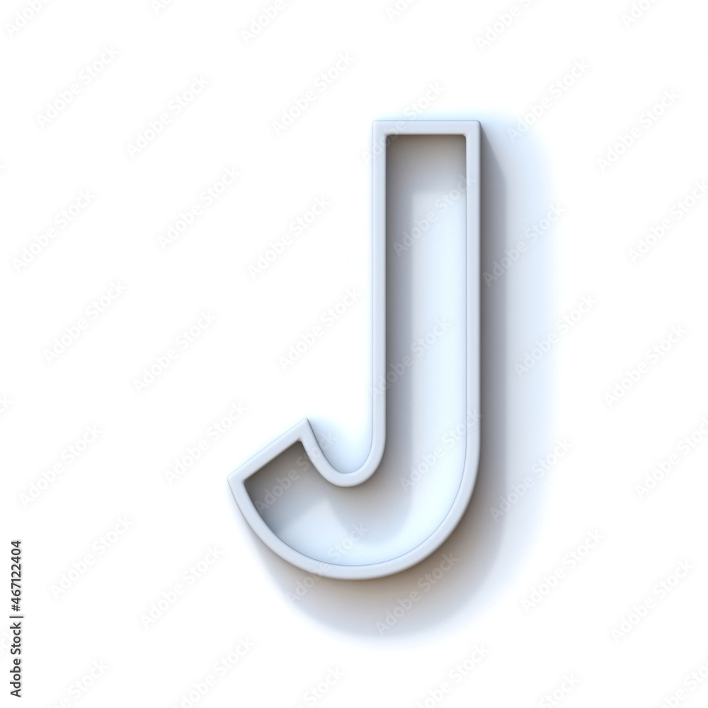 Grey extruded outlined font with shadow Letter J 3D Grey extruded outlined font with shadow Letter J 3D