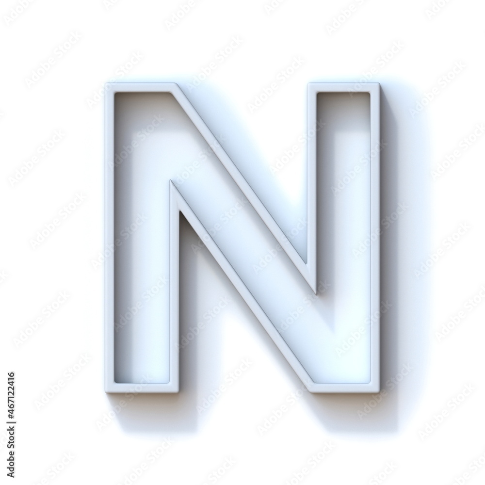 Grey extruded outlined font with shadow Letter N 3D Grey extruded outlined font with shadow Letter N 3D