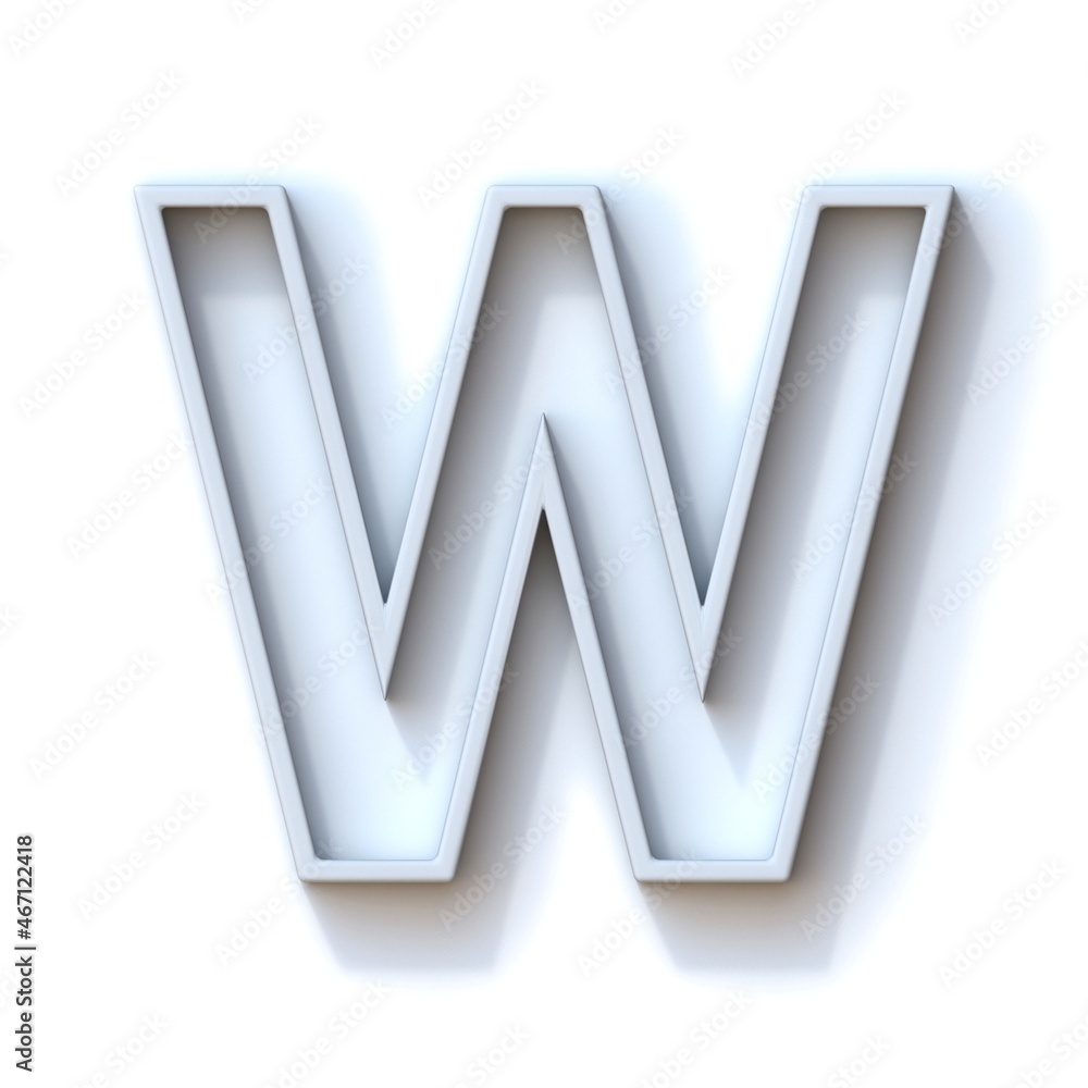 Grey extruded outlined font with shadow Letter W 3D Grey extruded outlined font with shadow Letter W 3D