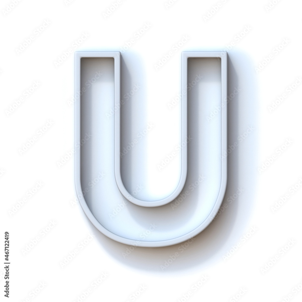 Grey extruded outlined font with shadow Letter U 3D Grey extruded outlined font with shadow Letter U 3D