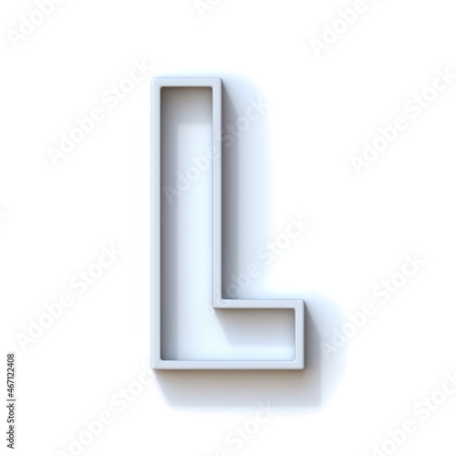 Grey extruded outlined font with shadow Letter L 3D © djmilic