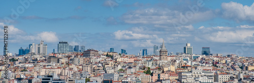Istanbul cityscape in Turkey with Galata Tower.