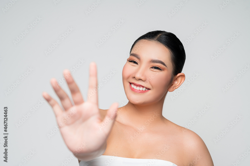 Portrait of Beautiful Asian woman skin care healthy hair and skin close up face beauty Portrait of Beautiful Asian woman skin care healthy hair and skin close up face beauty