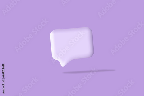 Light purple chat bubbles on purple background. Concept of social media messages. 3d render vector illustration