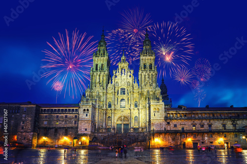 Stampa su tela The Cathedral of Santiago de Compostela (Spanish: Catedral de Santiago de Compos
