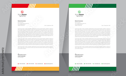 Letterhead format template, business style letterhead design template. Company letterhead template designs.	