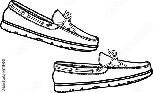 Men's shoes Vector Illustration - Shoes for men - Shoes Flat Sketch - men's shoes drawing