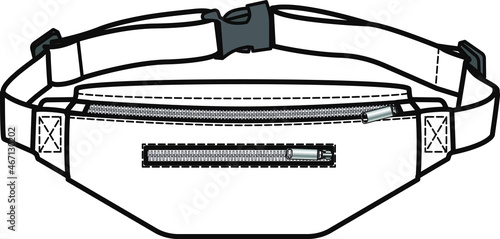 Free bag vector, freebag mockup, shoulder bag flat sketch template