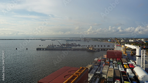 aerial view of monrovia the harbour of liberia