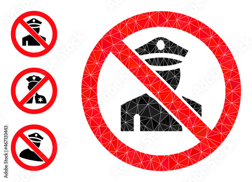 lowpoly stop policeman icon, and other icons. Polygonal stop policeman vector is designed with scattered triangles. Flat geometric lowpoly illustration is designed by stop policeman pictogram. photo