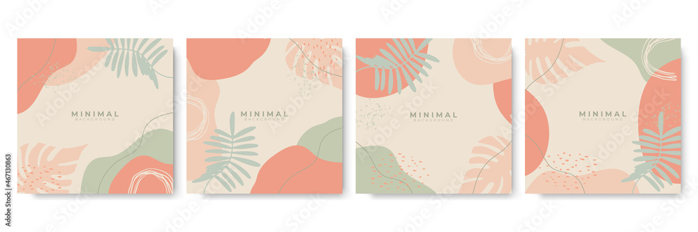 Creative hard paint cover design backgrounds vector. Minimal trendy style organic shapes pattern with copy space for text design for invitation, Party card, Social Highlight Covers and stories page