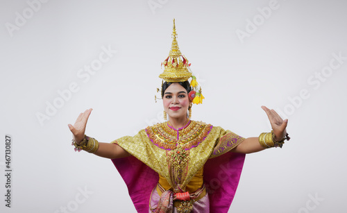 Thailand Dancing in masked khon Benjakai