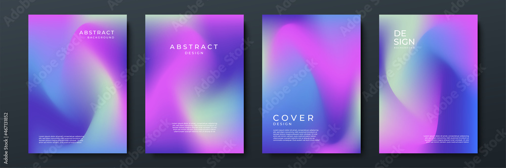 Blurred backgrounds set with modern abstract blurred color gradient patterns. Smooth templates collection for brochures, posters, banners, flyers and cards. Vector illustration. Blurred backgrounds set with modern abstract blurred color gradient patterns. Smooth templates collection for brochures, posters, banners, flyers and cards. Vector illustration.