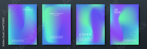 Blurred backgrounds set with modern abstract blurred color gradient patterns. Smooth templates collection for brochures, posters, banners, flyers and cards. Vector illustration.