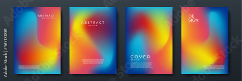 Blurred vivid vibrant gradient color backgrounds set with modern abstract blurred color gradient patterns. Templates collection for brochures, posters, banners, flyers and cards. Vector illustration.