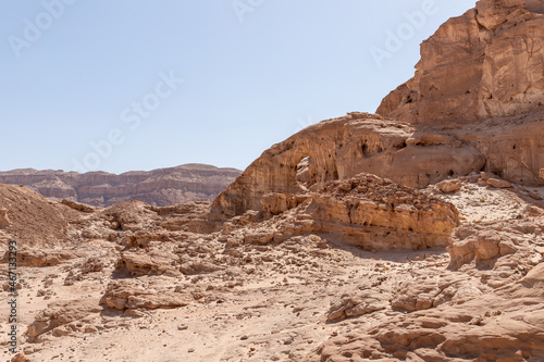 Fantastically beautiful landscape in summer in Timna National Park near Eilat, southern Israel.