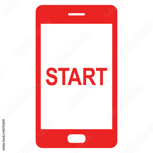 Start und Smartphone