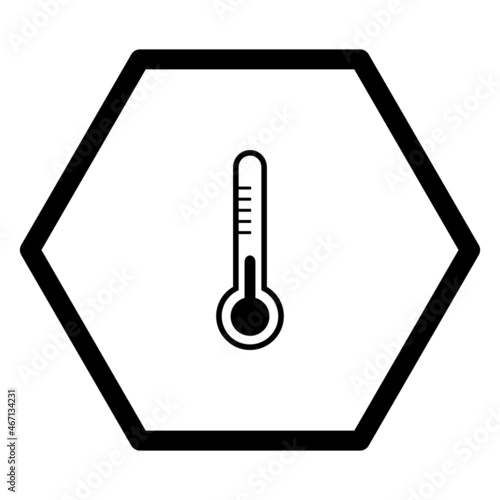 Thermometer und Sechseck