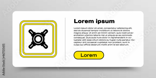 Line Safe icon isolated on white background. The door safe a bank vault with a combination lock. Reliable Data Protection. Colorful outline concept. Vector