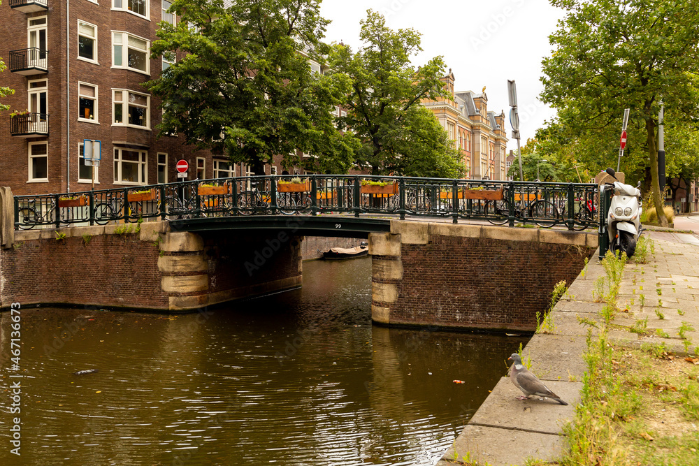Amsterdam city canals during Autumn