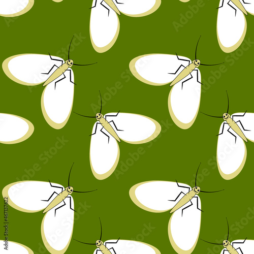 Illustration on a square background - stylized moths - graphics. Summer, insects, unbearable ease of life