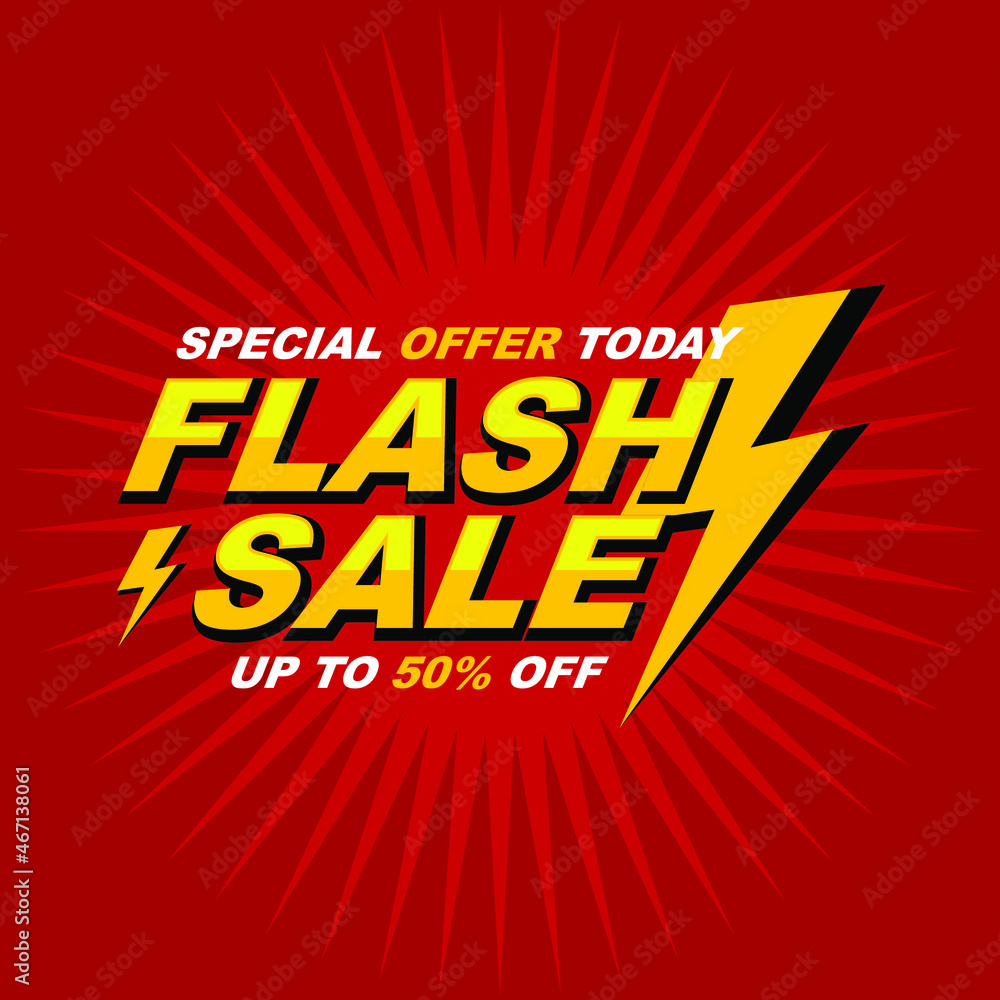 Flash Sale Banner Layout Design Vector Stock Vector Flash Sale Banner Layout Design Vector Stock Vector