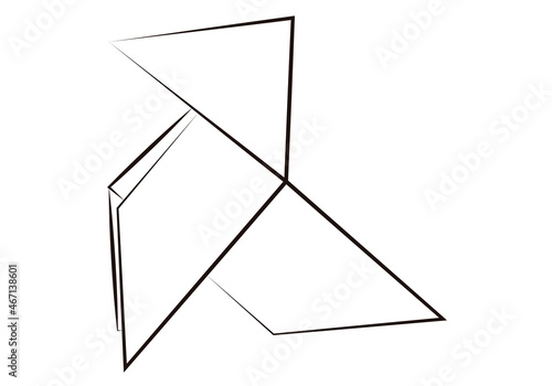 Origami en forma de ave hecho con papel.