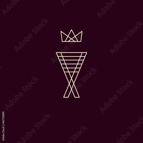 Manger and crown icon, symbolic of the birth of the King, Jesus Christ.