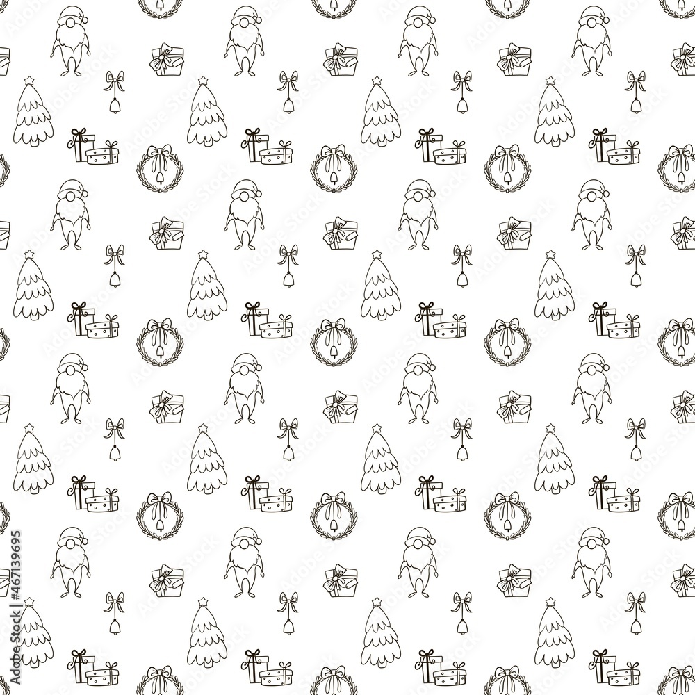 Seamless pattern with graphic elements. Doodle design for fabric, textile, wallpaper and packaging 
