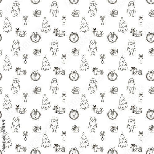 Seamless pattern with graphic elements. Doodle design for fabric  textile  wallpaper and packaging 