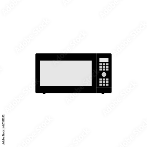 The icon of a microwave oven for heating food on a white background.