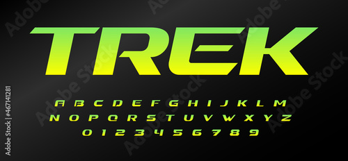 Sport font alphabet letters. Headline and logo typography. Speed dynamic typographic design. Wide bold italic letters and numbers set for gym, automotive, t-shirt. Auto, moto vehicle race typeset