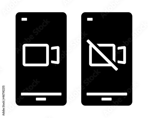 Murais de parede Turn on  or off video camera on smartphone screen