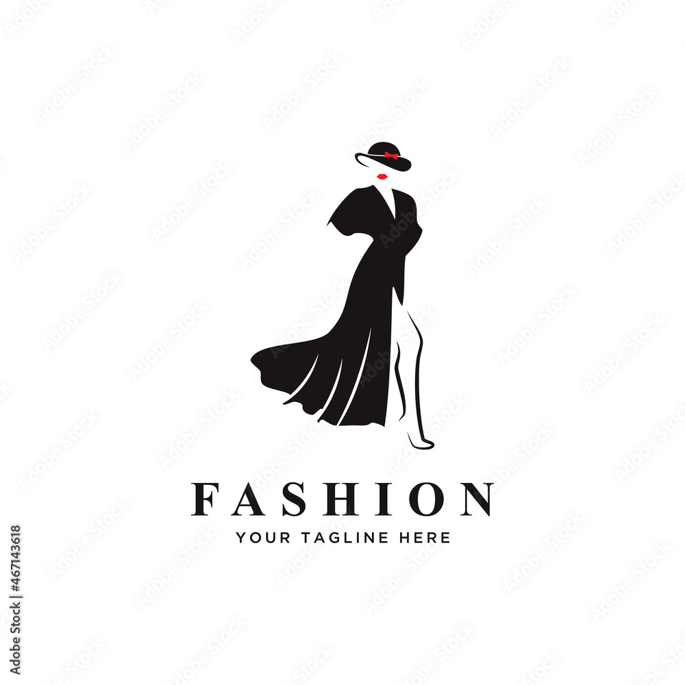 fashion dress logo design template Stock Vector | Adobe Stock