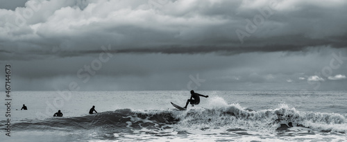 Photography surf on sea