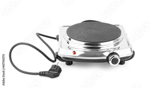 portable single burner electric stove isolated on white