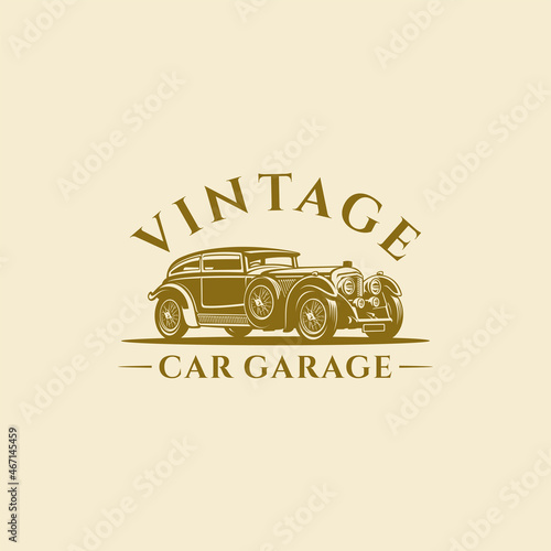 vintage car silhouette vector isolated