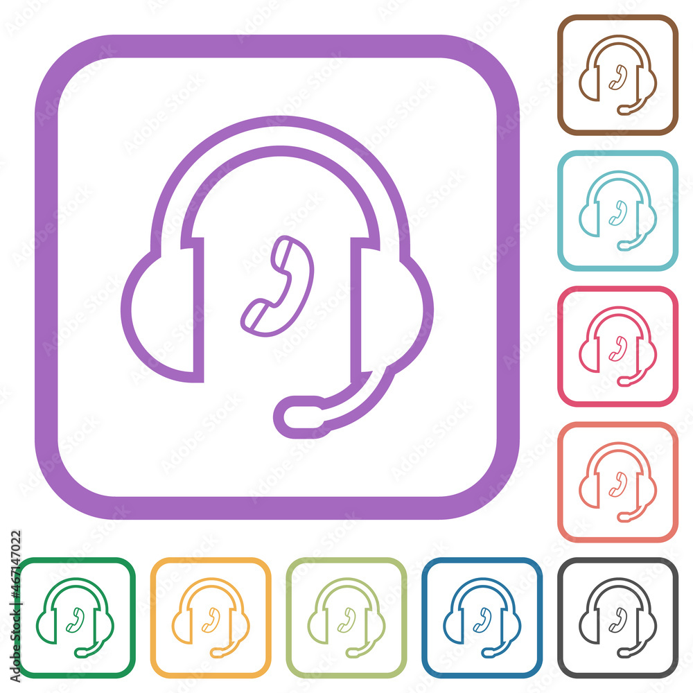 Call customer service outline simple icons Call customer service outline simple icons