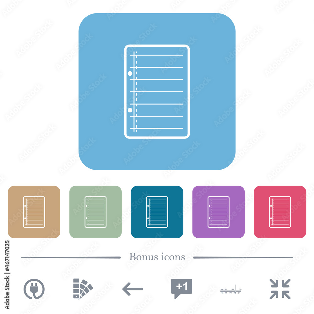 Scratch pad flat icons on color rounded square backgrounds Scratch pad flat icons on color rounded square backgrounds