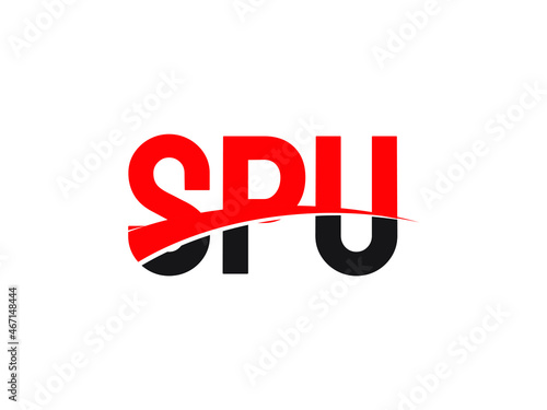 SPU Letter Initial Logo Design Vector Illustration